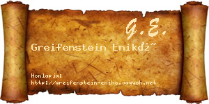 Greifenstein Enikő névjegykártya